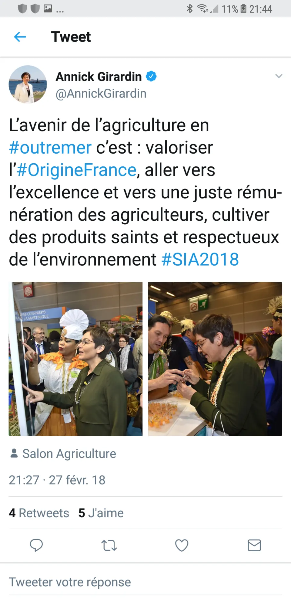 Au Salon de l'Agriculture...Annick Girardin serre les fesses...en vain