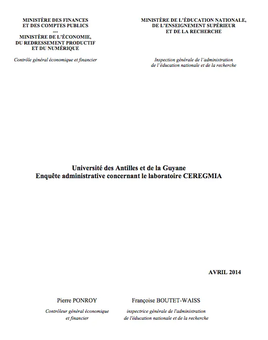Affaire CEREGMIA...Tout ce que vous aimeriez savoir sur le rapport de l’Inspection générale de l’administration de l’éducation nationale et de la recherche (IGAENER) sans jamais oser le demander