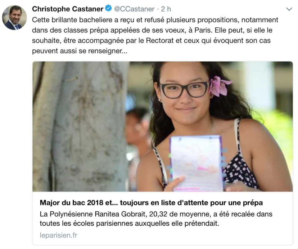 Avec 20,32 de moyenne au Bac elle rame sur Parcours Sup, le gouvernement panique. Les bacheliers des DOM sont-ils défavorisés ?
