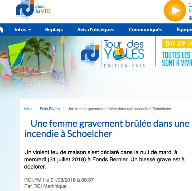 RCI Martinique met le feu à la langue de Colbert