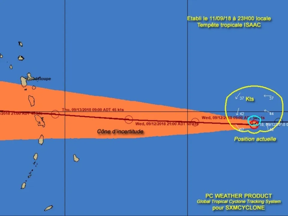 Isaac : la Guadeloupe et la Martinique entre l'orange et le rouge ?