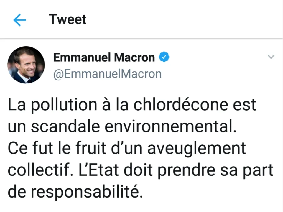 La phrase du jour 27/09/18 - Macron - Martinique - Chlordécone