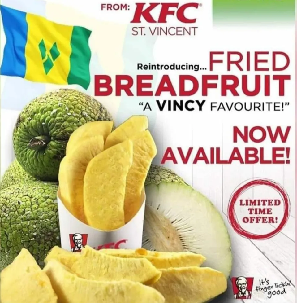 KFC lance les frites de fruit-à-pain à Saint-Vincent