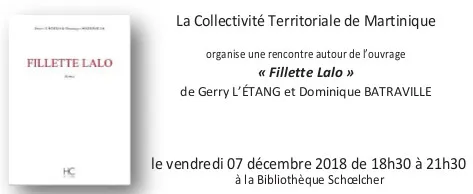 « Fillette Lalo » à la Bibliothèque Schoelcher vendredi