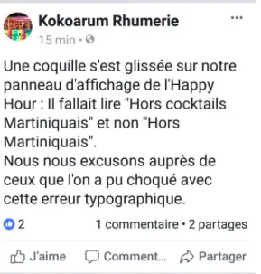 Ah...c'était une coquille...an Bonda maman zot...OK