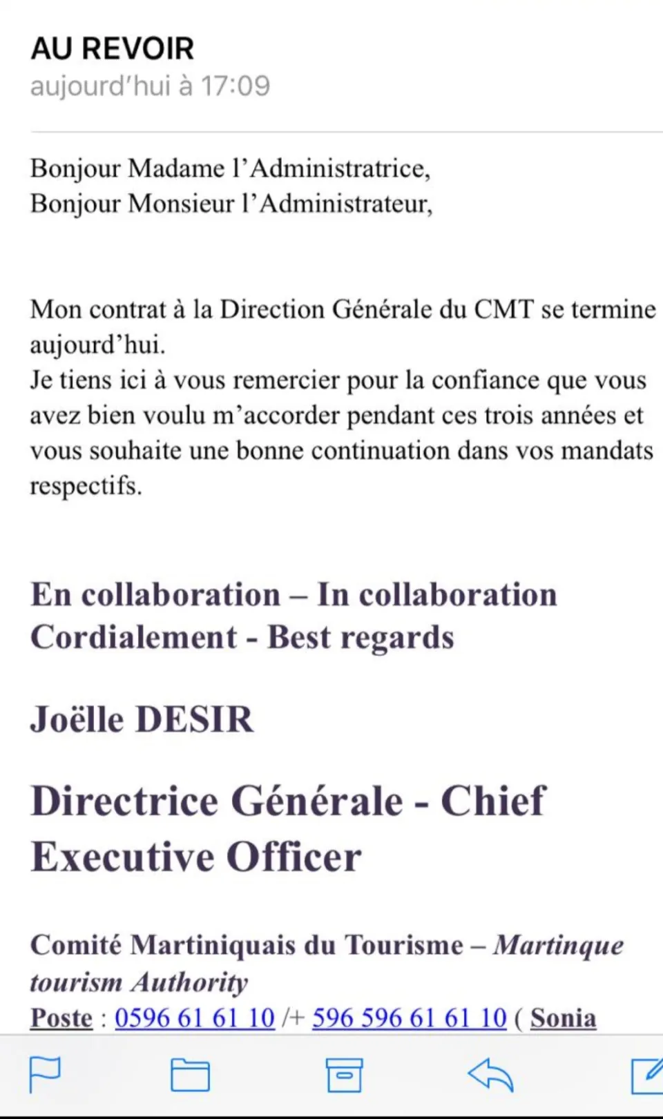 Comité Martiniquais du Tourisme : Joëlle Désir boucle ses valises