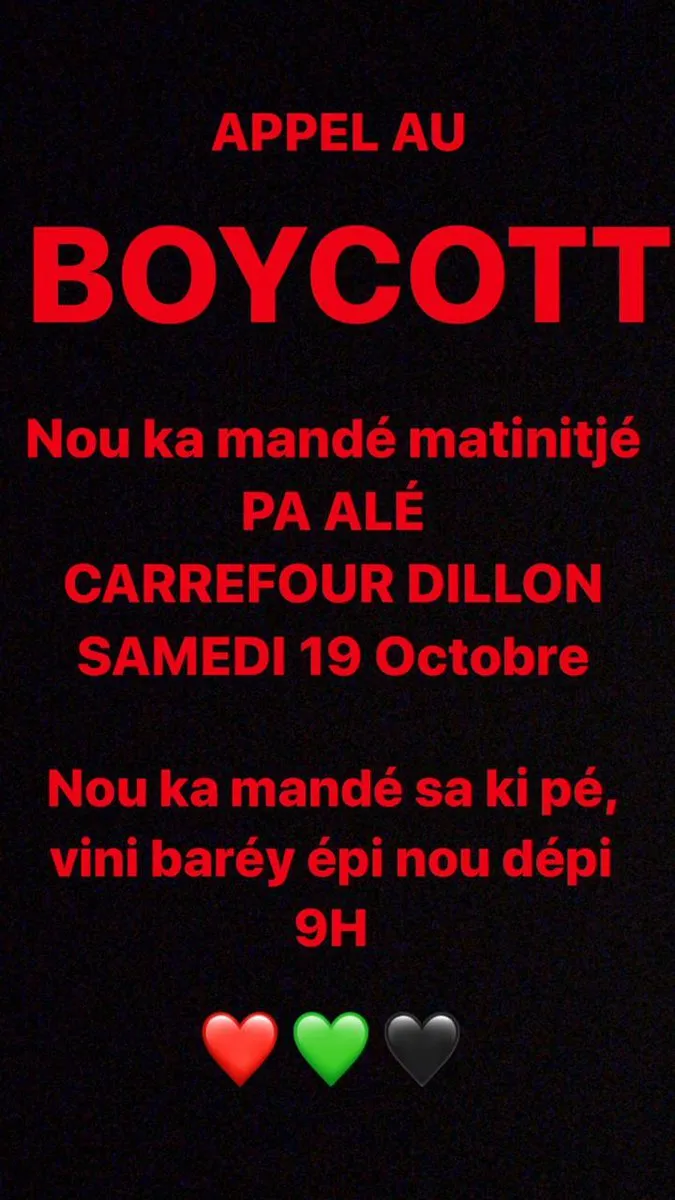 Martinique : boycott de Carrefour Dillon Ce samedi ...ça te dit ?