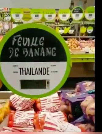 Des feuilles de bananier de Thaïlande vendues en...Guadeloupe