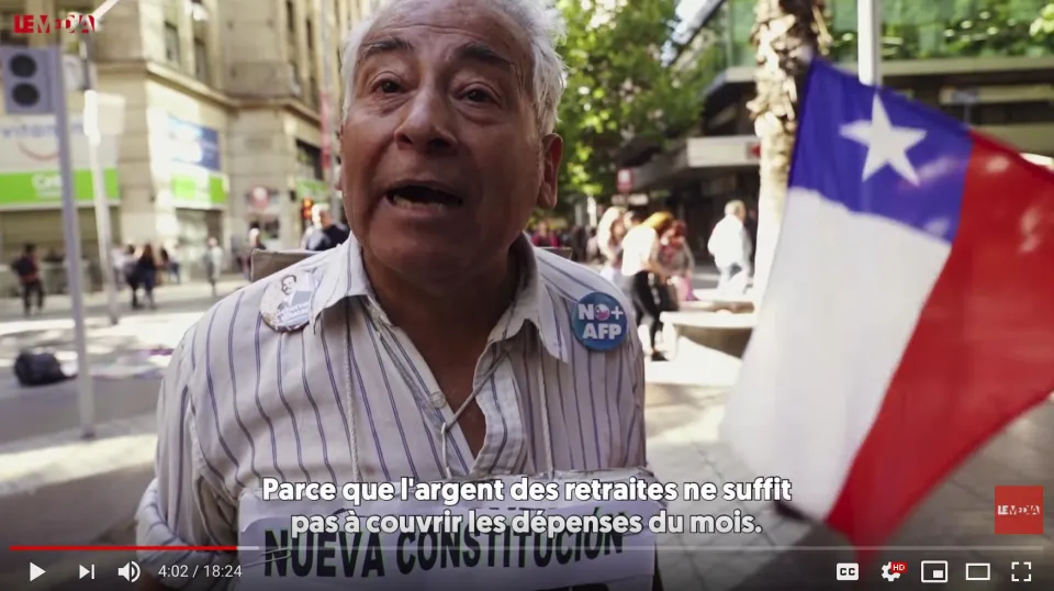 Vous avez peur pour votre retraite ? Regardez ce qui se passe au Chili... (vidéo)