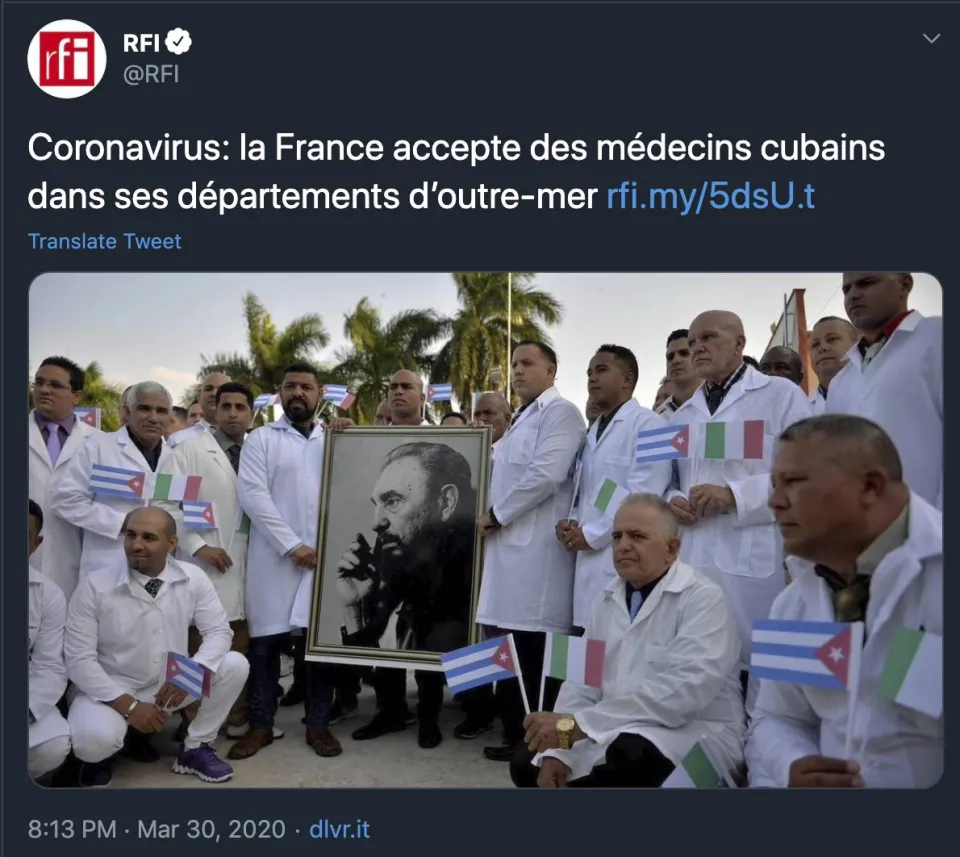 "La France accepte les médecins cubains"... ??