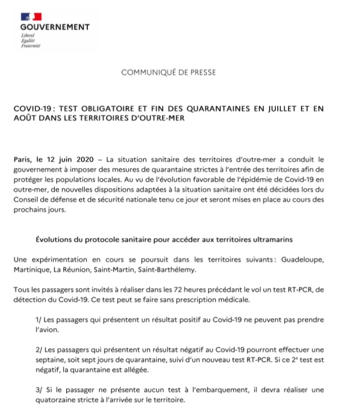 Epidémie Covid-19 : vers l’explosion des cas d’infection en Martinique (et dans les départements d’outremer)