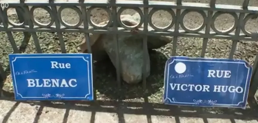 Victor Hugo et le comte de Blénac à la rue en Martinique
