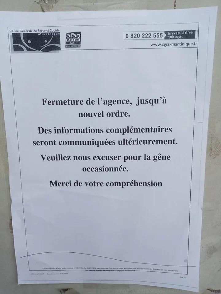 Cas de covid-19 à la CGSS de Schoelcher en Martinique