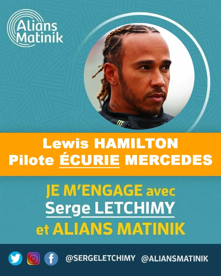 Élections Collectivité Territoriale de Martinique : Lewis Hamilton apporte son soutien à Serge Letchimy