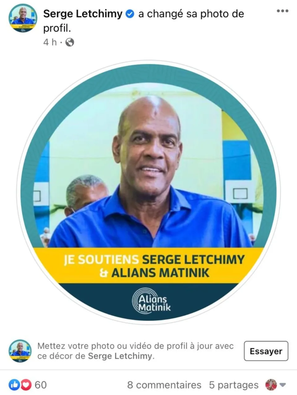 Serge Letchimy apporte son soutien à ...Serge Letchimy