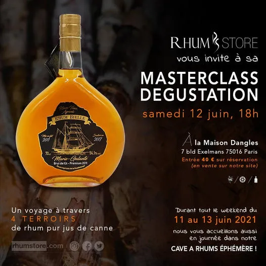 RHUM STORE vous invite à sa MASTERCLASS DÉGUSTATION