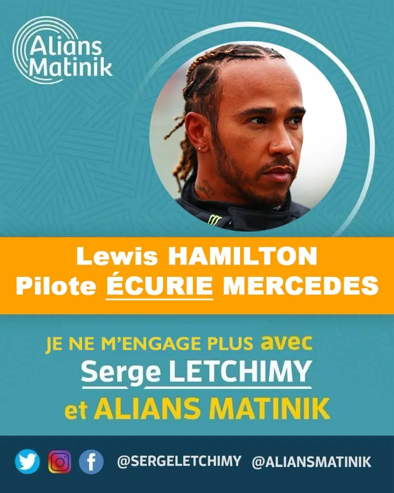 Lewis Hamilton ne soutient plus Serge Letchimy