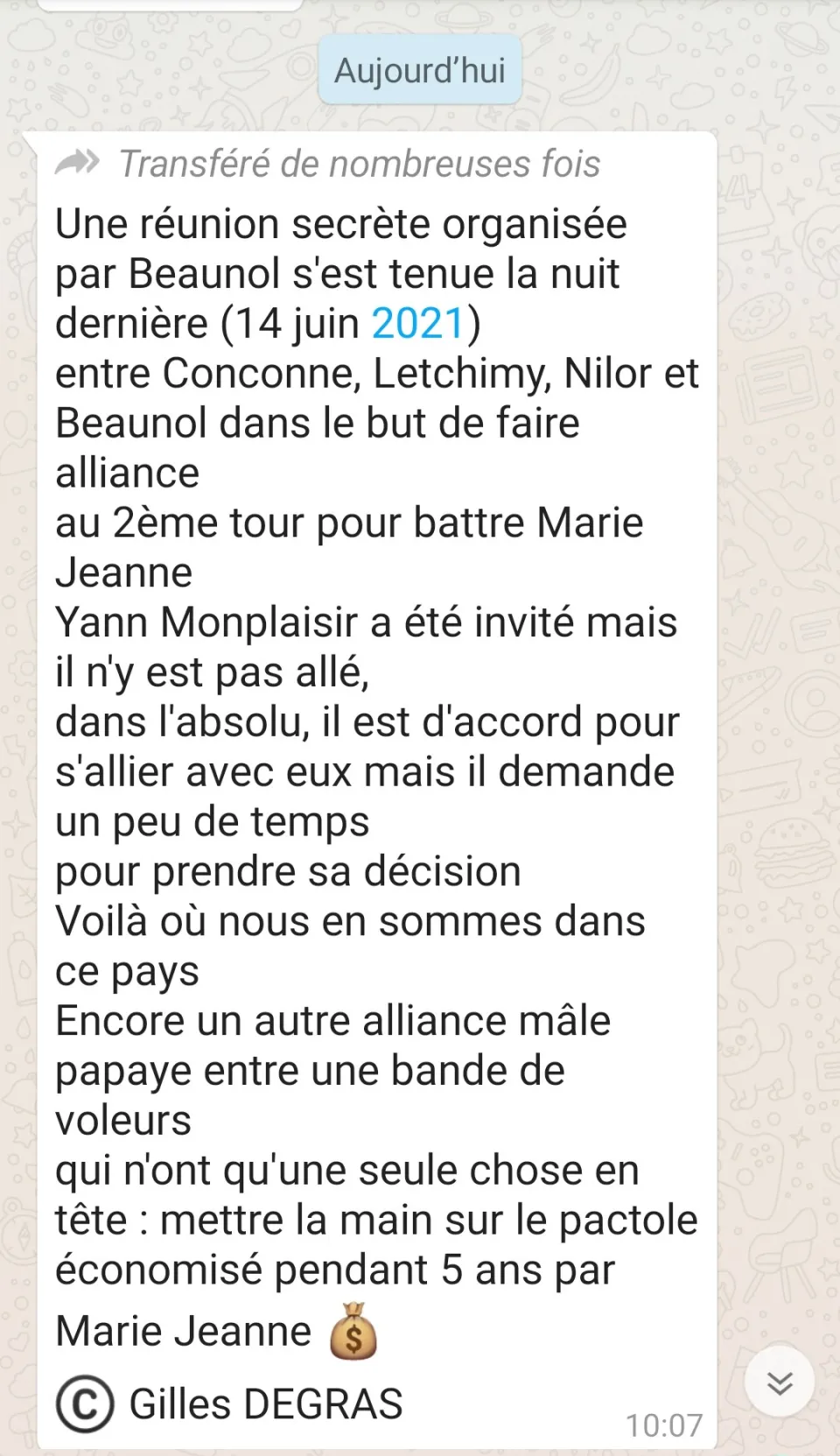 Élections Collectivité Territoriale de Martinique : quand les ENCULÉS-ES du MIM "copyrightent" leur connerie du nom de Gilles Dégras
