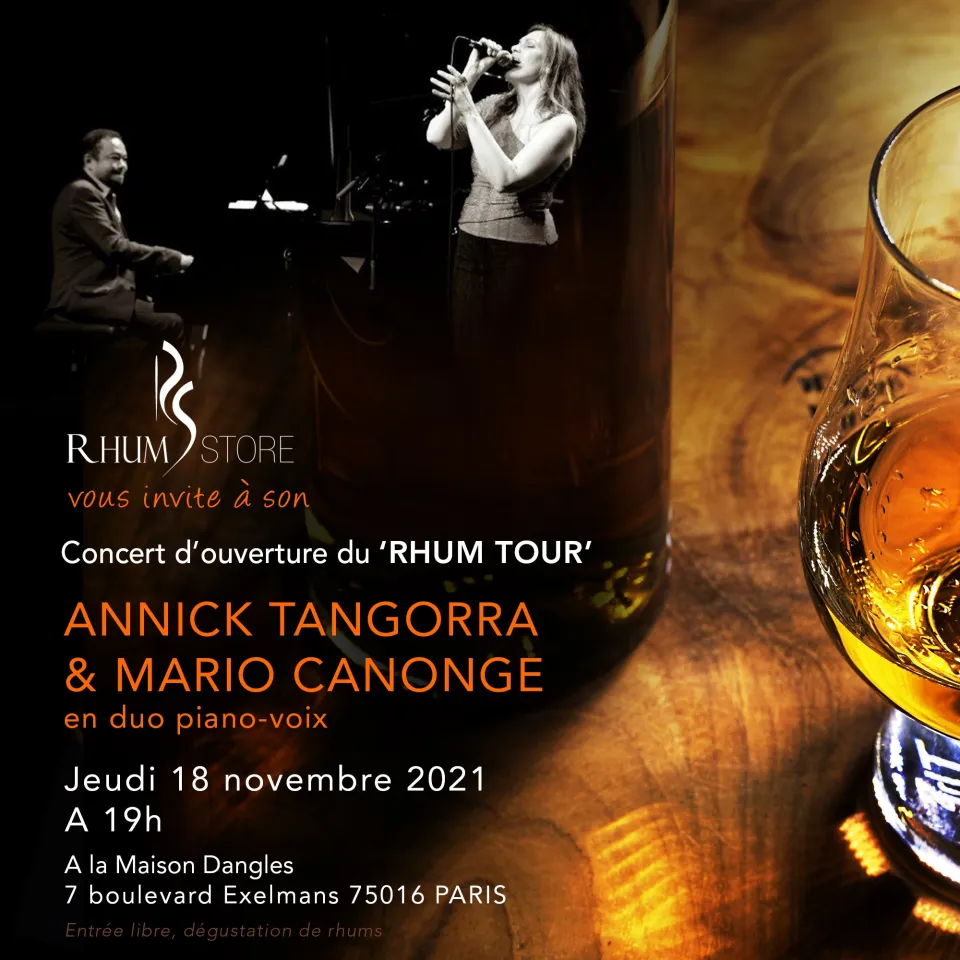 RHUM STORE lance son RHUM TOUR avec un concert piano-voix d' Annick Tangorra et Mario Canonge