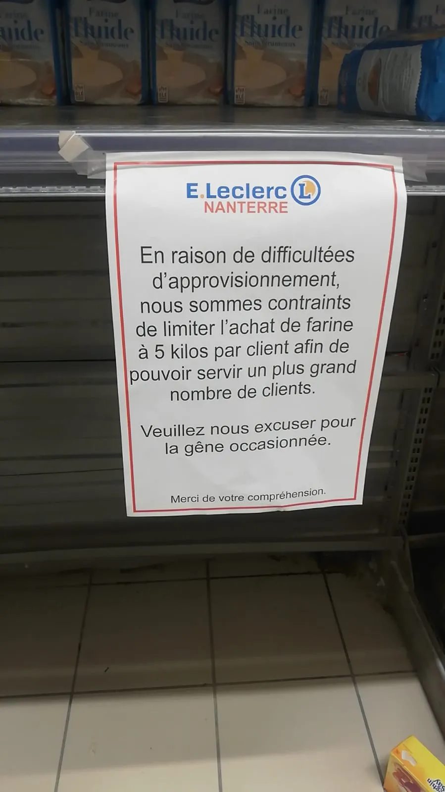 Huile et farine...les restrictions commencent en France