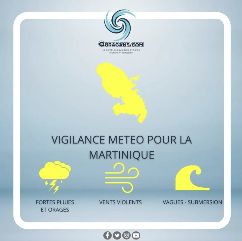 La Martinique placée en vigilance jaune