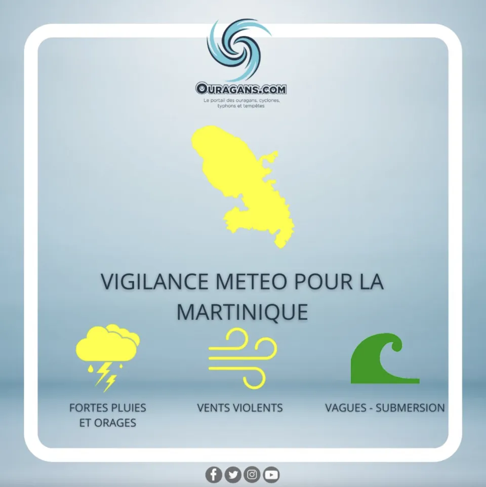 La Martinique placée en vigilance jaune 🟨