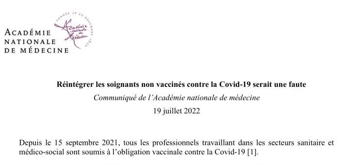 Réintégrer les soignants non vaccinés contre la Covid-19 serait une faute