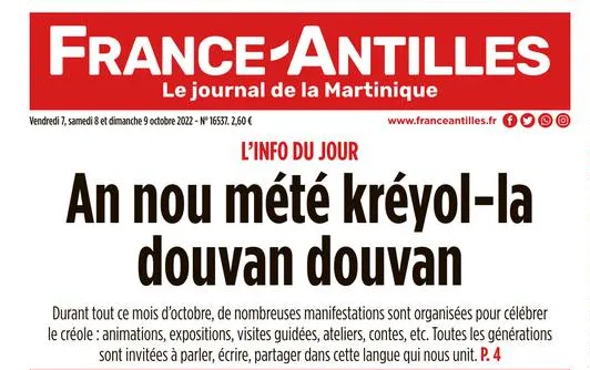 France-Antilles Martinique chie sur la langue créole