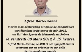 Candidature d'Alfred Marie-Jeanne 