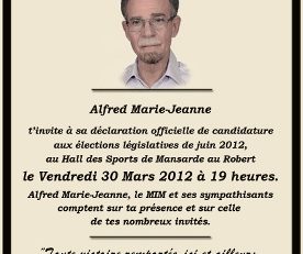 Candidature d'Alfred Marie-Jeanne 