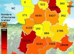 La carte de l'épandage aérien en France