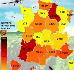 La carte de l'épandage aérien en France