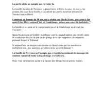 Affaire Dominique Panol : la famille de Terence réagit