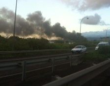 Grave incendie à la zone industrielle de la lézarde au Lamentin en #Martinique