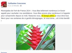 Municipales 2014 en #Martinique : Catherine...c'est fini et dire que c'était la ville de notre premier amour