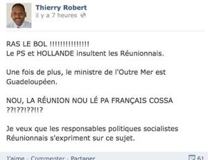 Thierry #Robert : "NOU, LA RÉUNION NOU LÉ PA FRANÇAIS COSSA ??!??!??!!?"