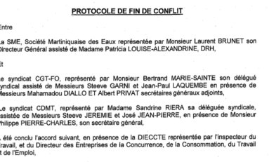 Fin du conflit à la #SME en #Martinique