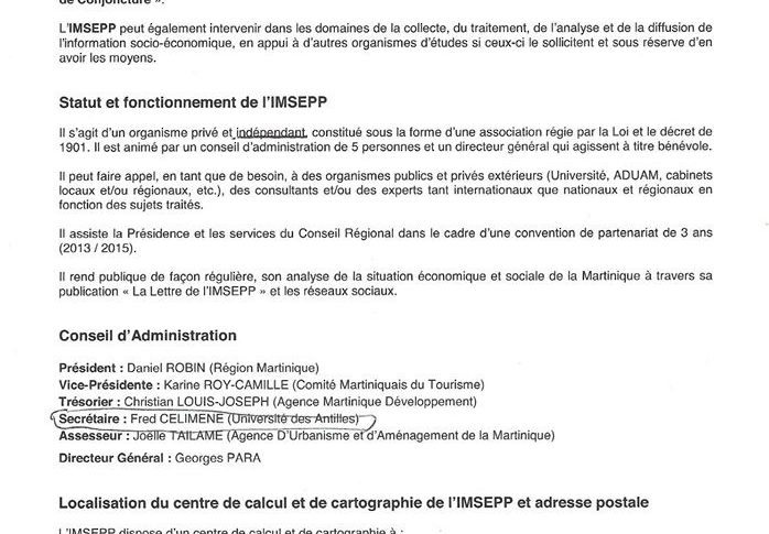 Fred #Celimène ex - Directeur du #CEREGMIA désigné au Conseil d'Administration de l'IMSEPP en #Martinique