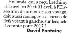 Mon cher François...respecte le françois que je suis