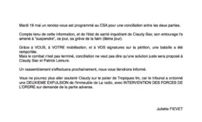 Affaire Tropiques FM : Stéphane #Mouangué /  Claudy #Siar ...conciliation le 19 mai au #CSA