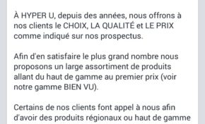 L'excuse bidon de Hyper U la Galleria en Martinique