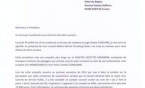 La lettre de démission officielle de Catherine Conconne