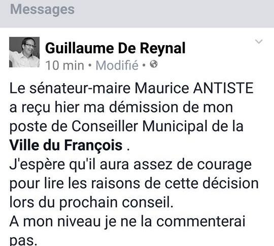 Deux démissions en une semaine au conseil municipal du François en Martinique