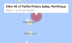 Le séisme du jour en Martinique