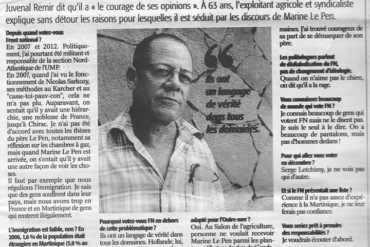 Martinique  : il vote pour le FN de Marine Le Pen...Le 6 décembre il votera pour Serge Letchimy