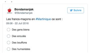 Les francs-maçons en #Martinique ce sont ... (sondage)