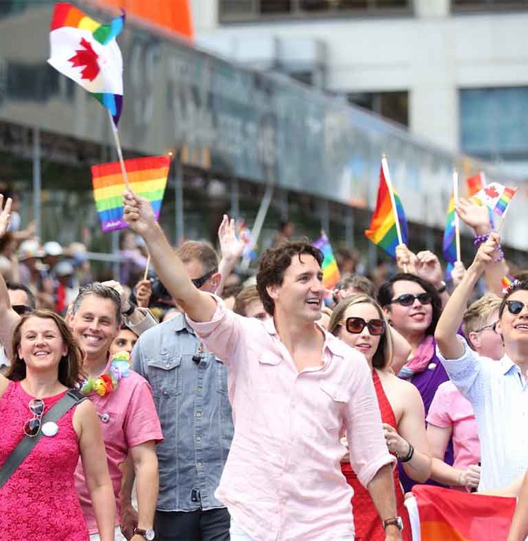 Trudeau, premier ministre, dans la Gay Pride.