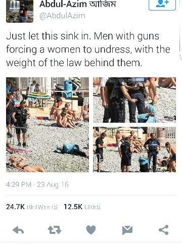 "Des hommes armés qui obligent une femme à se déshabiller"