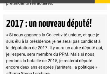 Législatives 2017 en Martinique : Serge Letchimy va t-il honorer sa parole ?