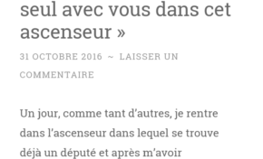 "C’est dangereux d’être seul avec vous dans cet ascenseur"